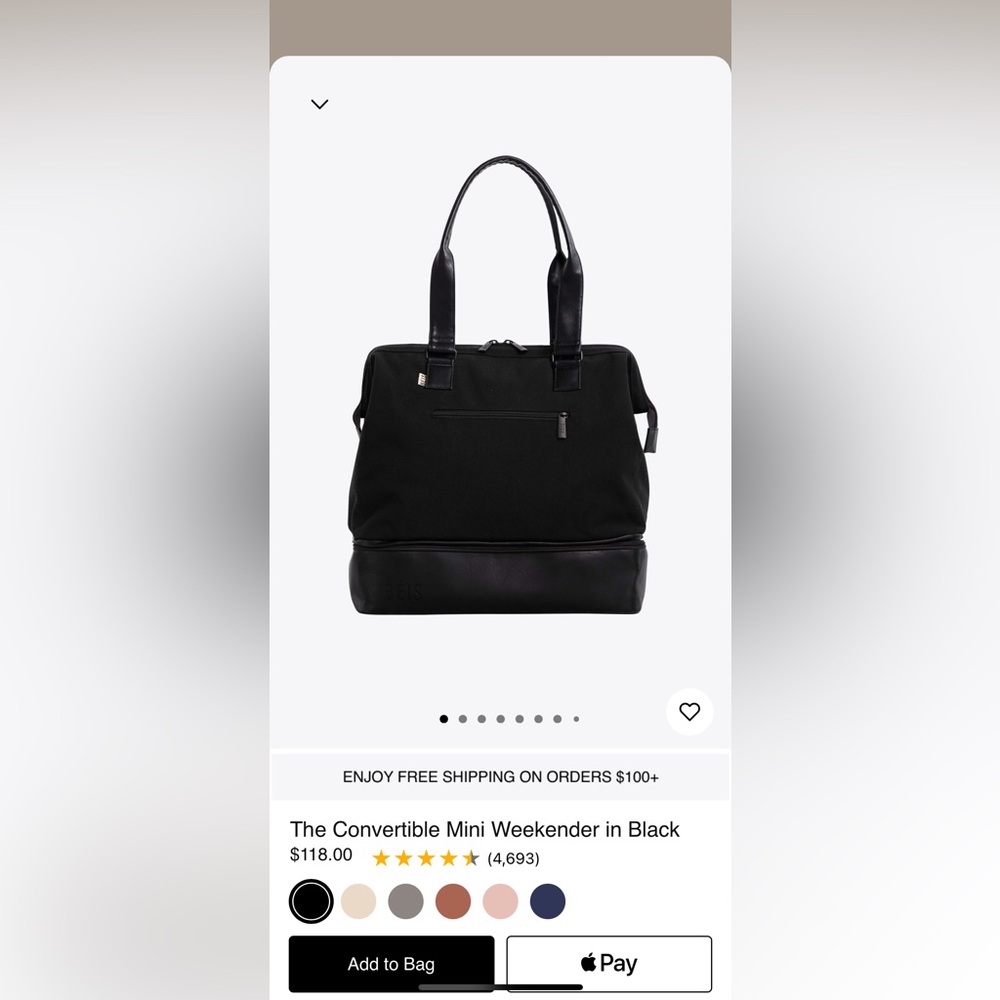 Beis Convertible Mini Weekender Bag